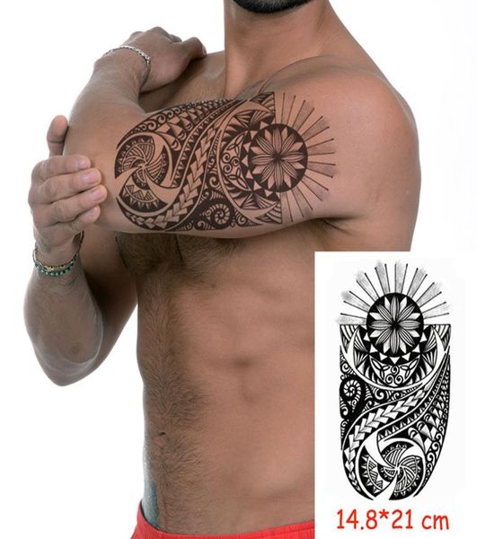 Tatuaje temporal a prueba de agua pegatina tótem negro luz flor tatuaje transferencia de agua tatuaje falso flash tatuaje mujer hombre niño237s4630531