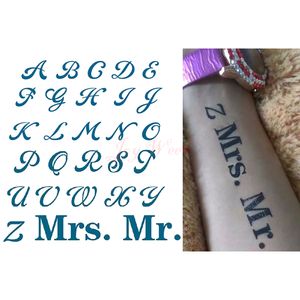 Autocollant de tatouage temporaire étanche mot anglais lettres alphabet M. tatto autocollants flash tatoo faux tatouages pour fille hommes 4