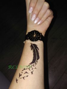Autocollant de tatouage temporaire étanche mandala henné oiseau plume baleine corps art tatto flash tatoo faux tatouages pour fille femmes hommes