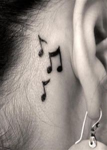 Autocollant de tatouage temporaire imperméable sur l'oreille Music Musique Remarque Bird Stars Ligne Streak Henna Tatto Flash Tatoo Faux pour les femmes 24292H9568371