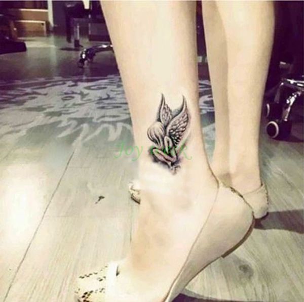 Autocollant de tatouage temporaire étanche sur pied cheville poignet ange génie tatto autocollants flash tatoo faux tatouages pour fille femmes 4
