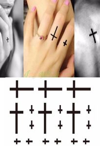 Waterdichte tijdelijke tattoo -sticker Small Cross Sun en Moon on Finger Ear Tatto Flash Tatoo Fake Tattoos voor Girl Women Men C18126637633