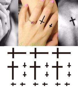 Waterdichte tijdelijke tattoo -sticker Small Cross Sun en Moon on Finger Ear Tatto Flash Tatoo Fake Tattoos voor Girl Women Men C18122864671