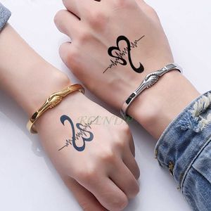 Autocollant de Tatouage temporaire étanche vague amour coeur faux Tatto Flash Tatoo Tatouage poignet pied main cou pour fille femmes hommes