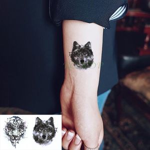 Autocollant de tatouage temporaire étanche loup tigre Pegarina Lobo tête Tatoo Flash Tatto faux Tatoos Body Art Tatouage pour hommes femmes