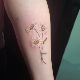 Waterdichte Tijdelijke Tattoo Stickers Nieuwe Ambachtelijke Witte Margriet Bloem Bladeren Tattoo Flash Tattoo Arm Vrouwelijke Mannelijke