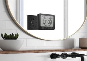 Thermomètre étanche hygromètre de salle de bain numérique Salle de bain Mur à douche horloge d'humidité température