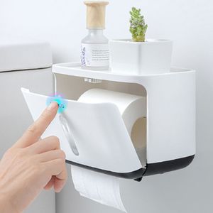 Waterdichte toiletpapier houder wandmontage papieren houder voor toiletplank doos lade roll -opbergdoos organisator badkamer accessoires