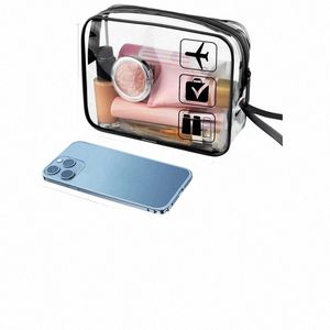 Sac de cosmétique de bain transparent transparent transparent Femmes de maquillage maquilleur de voyage de voyage de maquillage de maquilleur W Kit de rangement de toilette i4HH # #