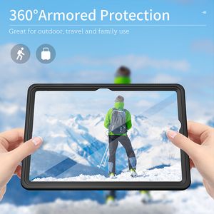 Waterdichte transparant tablet PC -hoesje voor Samsung Galaxy Tab A9+ Buiten Sports Lanyard Sneeuwbestendig Volledig beschermen