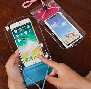 Fundas impermeables transparentes de tres capas para teléfono móvil, bolsa impermeable, venta al por mayor, bolsas grandes para natación