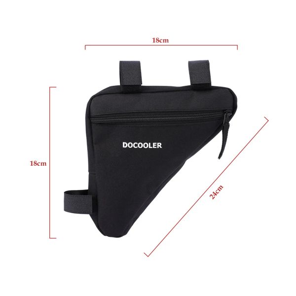 Triángulo impermeable bolso de bicicleta bolsa de bicicleta bolsita en bicicleta de ciclismo en el tubo delantero del tubo del tubo soporte de la silla de moneda