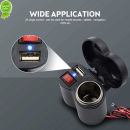 Chargeur de guidon de moto USB étanche avec prise d'alimentation adaptateur allume-cigare pour téléphone mobile