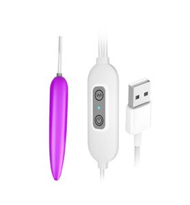 Waterdichte USB-urethra vibrerende eieren Mini Bullet-vibrator Urethrale plug Sprong-eieren voor vrouwen en mannen masturbatie Seksspeeltjes Volwassen P8738808