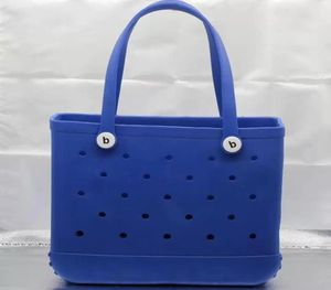 Mujer impermeable Eva Tote Bolsas grandes de canasta de compras Silicona lavable Silicona Bogg bolso Eco Jelly Candy Lady Bols5873634