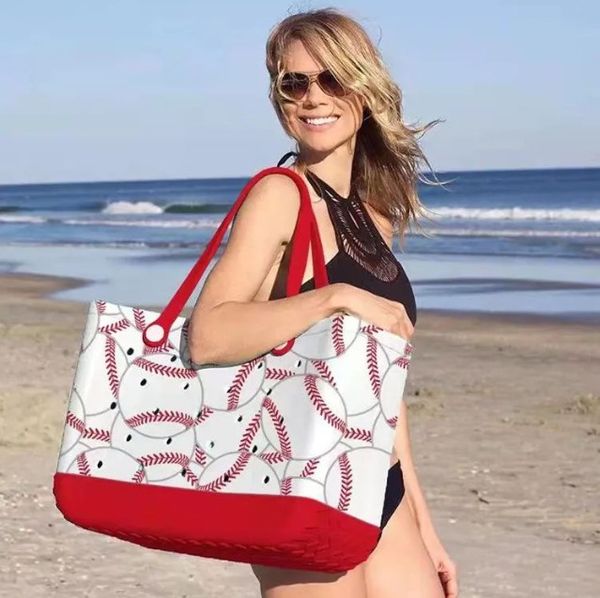 Bolso Eva impermeable para mujer, bolso grande para cesta de compras, bolso lavable de silicona para playa, bolso de mano para mujer, bolso de compras de moda