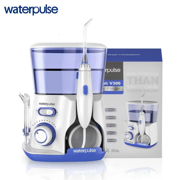 Waterpulse V300G Irrigador bucal 5 piezas Puntas Dental Water Flosser Limpiador eléctrico 800 ml Higiene bucal Flosser dental para el cuidado bucal 240108