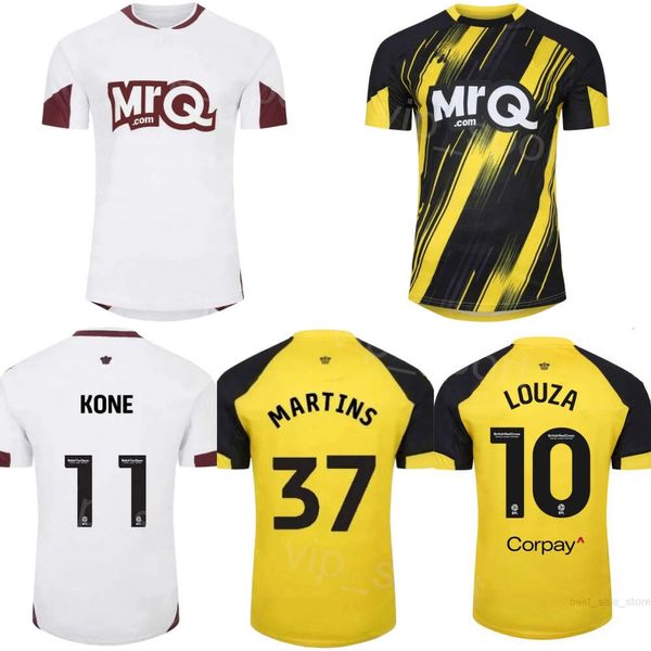 Watfords Soccer 19 Bayo Youssouf Maillots 23/24 Équipe du club 37 Matheus Martins 10 Imran Louza 7 Tom Ince 4 Wesley Hoedt 9 Mileta Rajovic Kits de maillots de football pour les fans de sport