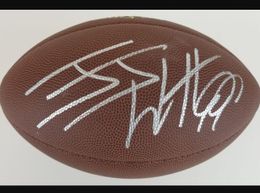 Watt EDELMAN Strahan Marino Polamalu Payton KELCE MAHOMES Barkley Autografiado Autografiado Autografiado Autografiado Balón de fútbol coleccionable