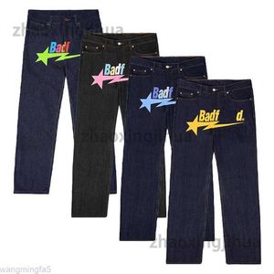 Waux Мужские дизайнерские джинсы Y2k Badfriend в стиле хип-хоп с буквенным принтом Черные брюки Женская мода Повседневная рок-широкая мешковатая уличная одежда 230320