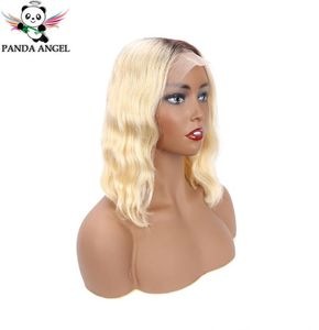 Wave 1B613 Blonde Korte Bob Pruiken 1B Paars Neon Roze Braziliaanse Remy 134 Lace Front Menselijk Haar Bob Pruiken voor Vrouwen Panda2002107