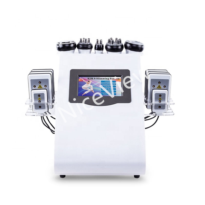 Système de graisse Wave Poignée sous vide KIM 8 dispositifs de système d'amincissement 40Khz Poignée à ultrasons Technologie de cavitation Élimination des graisses