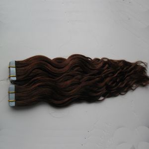 Wave Hairstyle Tape Hair Extensions 40 Stks Huid inslag Hair Extensions Wave Hairstyle Naadloze Remy Tape in Human Hair Extensions PU