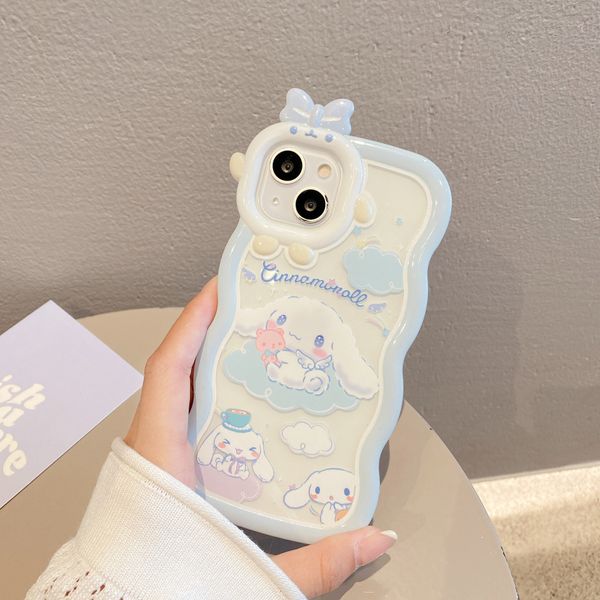 Wave Monster Apple 14 Bracelet iPhone 12 Chain 13 Cinnamon Dog Stand 15 Spring and Summer Phone Case