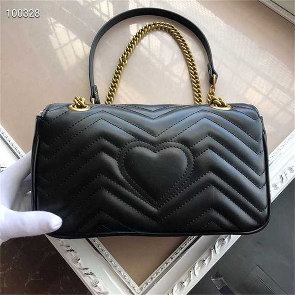 Wave Pattern Love Marmont Double chaîne épaule diagonale Straddle sac à main 70% de réduction sur le magasin en gros