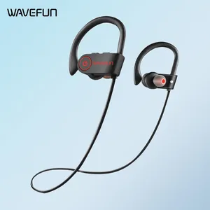 Wavefun Xbuds Bluetooth Aartelefoon Draadloze hoofdtelefoon met Ear Hook IPX7 Waterdichte Super Bass Sport Earphones Music Gaming -modus