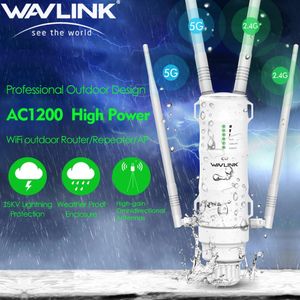 WAVLINK AC1200600300 High Power Outdoor WiFi Routerap Wireless Repeater WiFi Dual Dand 24G5G Gain Antenen Poe EU 240424