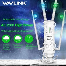 WAVLINK High Power AC1200600300 Outdoor Wireless Wifi Repeater Apwifi Router Dual Dand 24G5GHz Long Range Extender Poe 240424