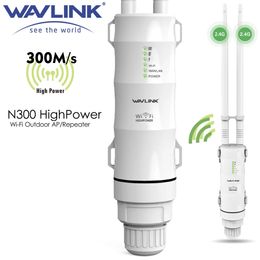 Wavlink N300 alta potencia exterior resistente a la intemperie 30dbm Wifi inalámbrico RouterAP repetidor extensor 24G 15KV antena exterior desmontable 240113