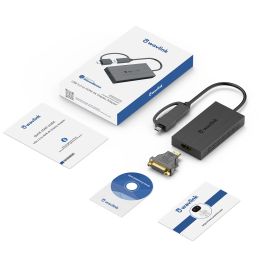 WAVLINK USB 3.0 / USB C à HDMI DVI Affichage Adaptateur Thunderbolt 3 Convertisseur de streaming de moniteur externe compatible