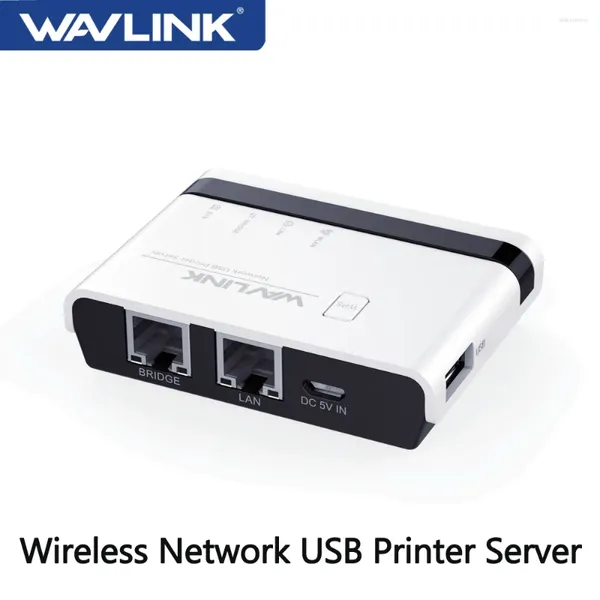 Servidor de impresora USB inalámbrico Wavlink 10/100Mbps Ethernet a servidor de impresión LPR de red USB2.0/adaptador de red estándar WiFi 2,4G