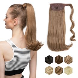 Extension de cheveux synthétique ondulée de 17 pouces avec clip enveloppant pour femme, ajoutez du volume et du style à vos cheveux, accessoires capillaires