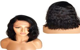 Perruque Bob Lace Front Wig ondulée courte, perruque Full Lace avec cheveux de bébé, partie latérale, sans colle, pour femmes, 4736938