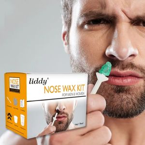 Wax beanKit de cire de nez indolore portable pour hommes femmes ensemble de cire d'épilation de nez sans papier Kit de cire de nettoyage de haricots de cire de cheveux de nez 240223