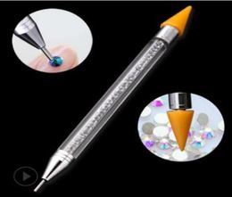 Bit de cire Paute Nail Art Tools Dotting Manucure Double-Fring Point Perce Pen Nail Dotter Tool pour Nail Art5726504