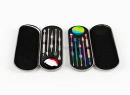 Wax Dabber Tool Dab Kit Set Caixa de Alumínio Embalagem para Fumar Acessórios Erva Seca Vaporizador Caneta Atomizador Titanium Nail2824140