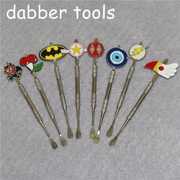 Wax Dabber Tools met Ontwerp Stickers Roken Accessoires Zilver Craving DAB Tool 120mm voor Oil Glass Reclaim Ash Catchers DHL