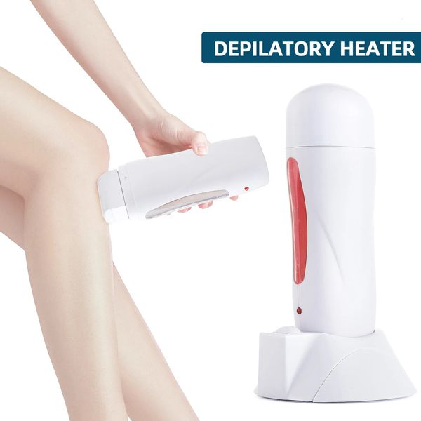 Depilatorio del calentador de cera con base de calentamiento de cabello Máquina de depilación con rodillo de la epilator del calentador 240202