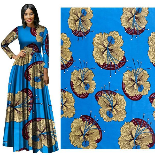 Tela encerada de alta calidad, nueva tela encerada con diseño de flores azules, tela encerada africana, tela de diseño en oferta