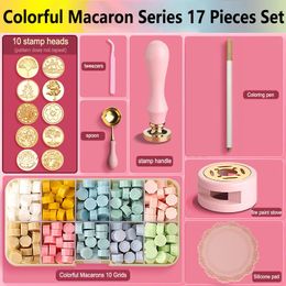 Wax Seal Stamp Set Set Kit, Romantic, Macaron, Lacquered, Craft Supplies, Kerstmis, bruiloft uitnodiging, decoratieve afdichting