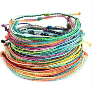 Bracelets tissés en fil de cire Bijoux d'amitié multicouches faits à la main Bracelets en corde de cire Bracelet tressé réglable multicolore