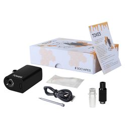 Kit de démarrage pour vaporisateur de cire SOC Tokes Enail Rigs Batterie VV 650 mAh avec adaptateur en verre H Atomiseur de cire à ongles pour boîte de tamponnage Mod tuyaux en verre