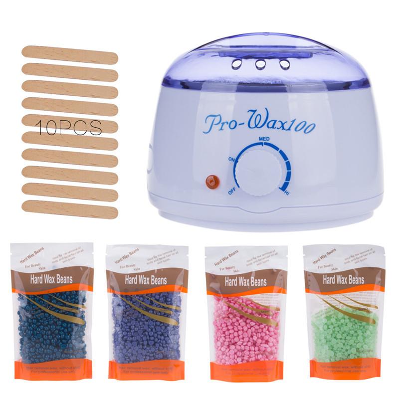 Other Hair Removal Items Wax Warmer Home Waxing Kit with 4 Flavors Stripless Hard Beans 10 Applicator Sticks for Full Body Legs Face Eyebrows Bikini