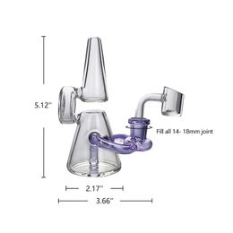 Waxmaid 5.12inches Purificador Mini tubo de agua azul claro percolador difuso único con 3 agujeros pipas de agua de vidrio dab rig Almacén de EE. UU. Pedido al por menor envío gratis