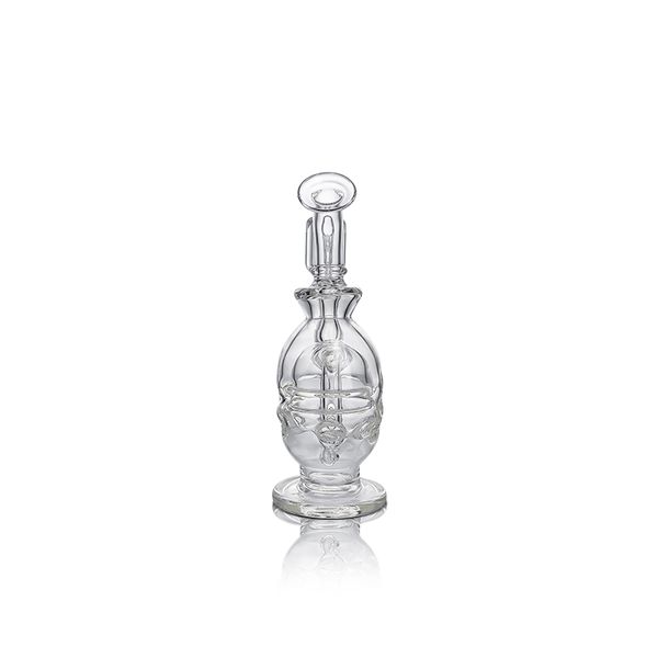 Waxmaid 5.27 pulgadas Pisces Mini cachimba transparente pipa de agua de vidrio bong Dab Rigs Bubbler 14 mm Tazón Percolador vertical 3 agujeros redondos Almacén de EE. UU. Orden minorista envío gratis