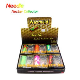 Waxmaid 5,3 pouces Kit de collecteur de nectar à aiguille Fumer Accessoires avec bol de verre DAB DAB DAB Titanium et un clou de quartz